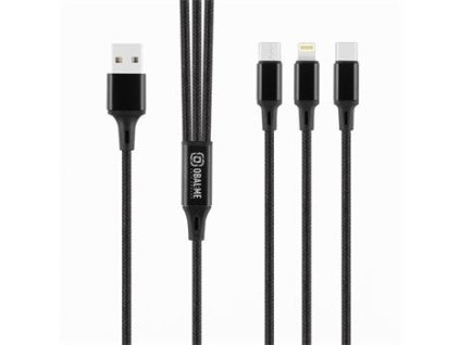 OBAL:ME 3v1 AllConnect Fast Charge USB-A/USB-C, Lightning, Micro-USB Kabel 1.2m Black