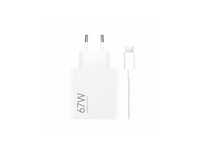 Xiaomi MDY-12-EH USB-A 67W Cestovní Nabíječka + USB-C 6.2A Datový Kabel White (Pošk. Balení)