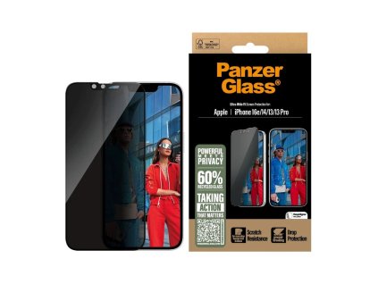 PanzerGlass Privacy Tvrzené sklo UWF pro Apple iPhone 13/13 Pro/14/16e Black