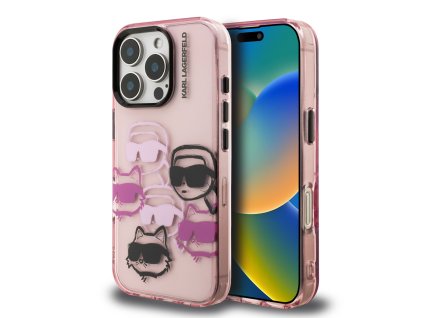 Karl Lagerfeld IML Multi K&CH Heads Zadní Kryt pro iPhone 16 Pro Max Pink