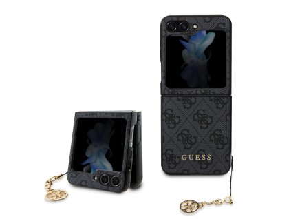 Guess 4G Charms Zadní Kryt pro Samsung Galaxy Z Flip 5 Grey