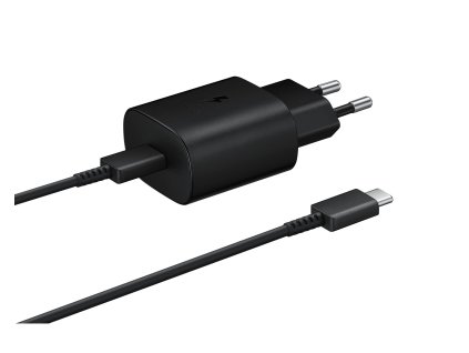EP-TA800XBE Samsung 25W Cestovní nabíječka + USB-C Datový Kabel Black