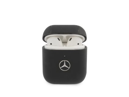 Mercedes Kožené Pouzdro pro AirPods 1/2 Black