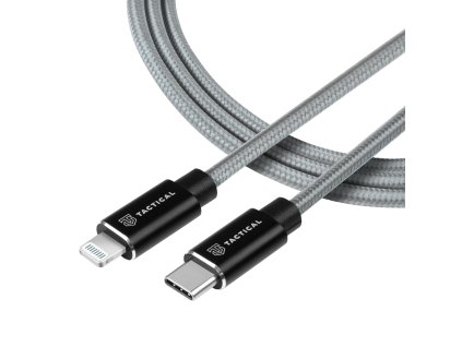 Tactical Fast Rope Aramid Cable USB-C/Lightning MFi 1m Grey