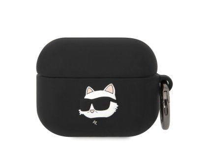 Karl Lagerfeld 3D Logo NFT Choupette Head Silikonové Pouzdro pro Airpods Pro Black