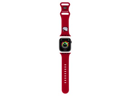 Hello Kitty Liquid Silicone Kitty Head Logo Řemínek pro Apple Watch 38/40mm Red