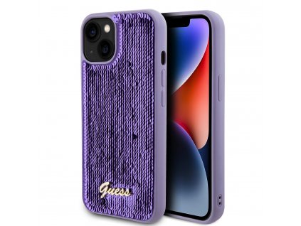 Guess Sequin Script Logo Zadní Kryt pro iPhone 13 Purple