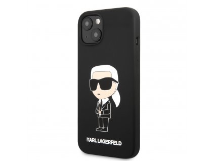 Karl Lagerfeld Liquid Silicone Ikonik NFT Zadní Kryt pro iPhone 13 Black