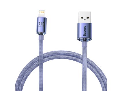 Baseus CAJY000005 Crystal Shine Series Datový Kabel USB - Lightning 20W 1,2m Purple