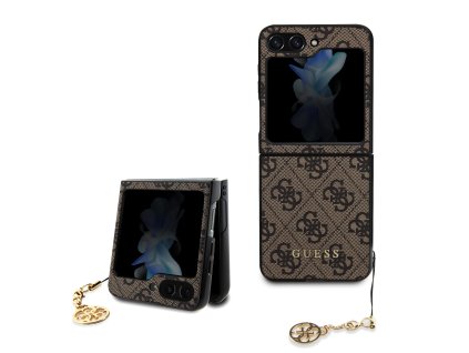 Guess 4G Charms Zadní Kryt pro Samsung Galaxy Z Flip 5 Brown