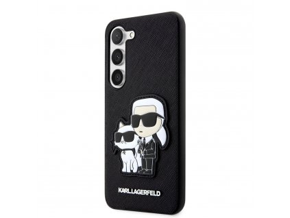 Karl Lagerfeld PU Saffiano Karl and Choupette NFT Zadní Kryt pro Samsung Galaxy S23+ Black