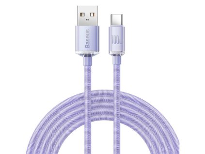 Baseus CAJY000505 Crystal Shine Series Datový Kabel USB - USB-C 100W 2m Purple