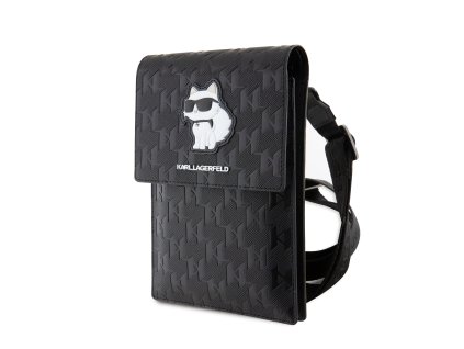 Karl Lagerfeld Saffiano Monogram Wallet Phone Bag Choupette NFT Black