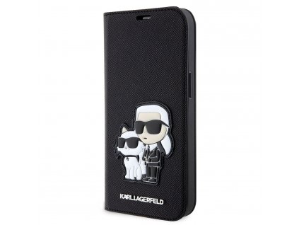 Karl Lagerfeld PU Saffiano Karl and Choupette NFT Book Pouzdro pro iPhone 14 Black