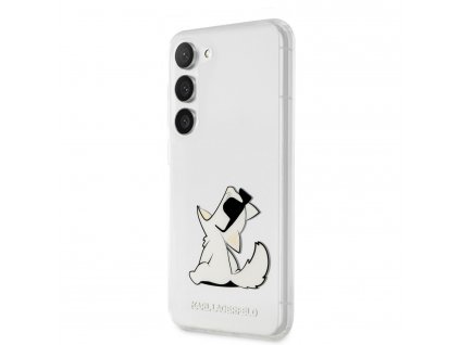 Karl Lagerfeld PC/TPU Choupette Eat Zadní Kryt pro Samsung Galaxy S23 Transparent