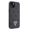 Guess PU 4G Strass Triangle Metal Logo Zadní Kryt pro iPhone 15 Black