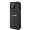 Guess PU Leather 4G Colored Ring MagSafe Zadní Kryt pro iPhone 15 Black