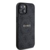 Guess PU Leather 4G Colored Ring MagSafe Zadní Kryt pro iPhone 15 Black