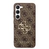 Guess PU 4G Metal Logo Zadní Kryt pro Samsung Galaxy S23 Brown