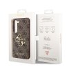 Guess PU 4G Metal Logo Zadní Kryt pro Samsung Galaxy S23 Brown