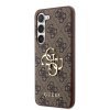 Guess PU 4G Metal Logo Zadní Kryt pro Samsung Galaxy S23 Brown