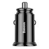 Baseus CCALL-YS01 Circular Nabíječka do Auta USB+USB-C 30W Black