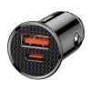 Baseus CCALL-YS01 Circular Nabíječka do Auta USB+USB-C 30W Black