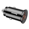 Baseus CCALL-YS01 Circular Nabíječka do Auta USB+USB-C 30W Black