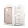 Guess PU 4G Metal Logo Zadní Kryt pro iPhone 14 Pink