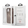 Guess PU 4G Metal Logo Zadní Kryt pro iPhone 11 Brown