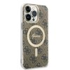 Guess IML 4G MagSafe Zadní Kryt pro iPhone 14 Pro Max Brown