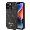 Guess PU Leather 4G Triangle Metal Logo Zadní Kryt pro iPhone 13 Pro Black