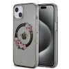 Guess PC/TPU Flowers Ring Glossy Logo MagSafe Zadní Kryt pro iPhone 13 Black