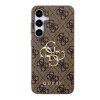 Guess PU 4G Metal Logo Zadní Kryt pro Samsung Galaxy S24 Brown