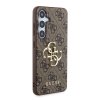 Guess PU 4G Metal Logo Zadní Kryt pro Samsung Galaxy S24 Brown