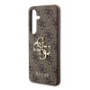 Guess PU 4G Metal Logo Zadní Kryt pro Samsung Galaxy S24 Brown