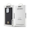 DKNY PU Leather Repeat Pattern Stack Logo Magsafe Zadní Kryt pro iPhone 14 Pro Max Black
