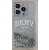 DKNY Liquid Glitter Arch Logo Zadní Kryt pro iPhone 14 Pro Max Transparent