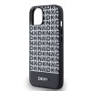 DKNY PU Leather Repeat Pattern Bottom Stripe Zadní Kryt pro iPhone 14 Black