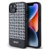 DKNY PU Leather Repeat Pattern Bottom Stripe Zadní Kryt pro iPhone 14 Black