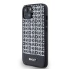 DKNY PU Leather Repeat Pattern Bottom Stripe MagSafe Zadní Kryt pro iPhone 13 Black