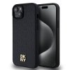 DKNY PU Leather Repeat Pattern Stack Logo Magsafe Zadní Kryt pro iPhone 15 Plus Black