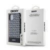 DKNY PU Leather Repeat Pattern Bottom Stripe MagSafe Zadní Kryt pro iPhone 11 Black