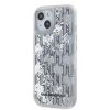 Karl Lagerfeld Liquid Glitter Monogram Gradient Zadní Kryt pro iPhone 15 White