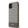 DKNY PU Leather Repeat Pattern Bottom Stripe MagSafe Zadní Kryt pro iPhone 11 Brown