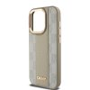 DKNY PU Leather Checkered Pattern Magsafe Zadní Kryt pro iPhone 15 Pro Max Beige