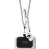 Karl Lagerfeld Universal Crossbody Popruh Cord and Choupette Pins Grey