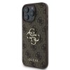 Guess PU 4G Metal Logo Zadní Kryt pro iPhone 16 Pro Brown