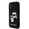 Karl Lagerfeld 3D Rubber Karl and Choupette Zadní Kryt pro iPhone 16 Black