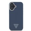 Guess PU Grained Triangle Logo Zadní Kryt pro iPhone 16 Blue